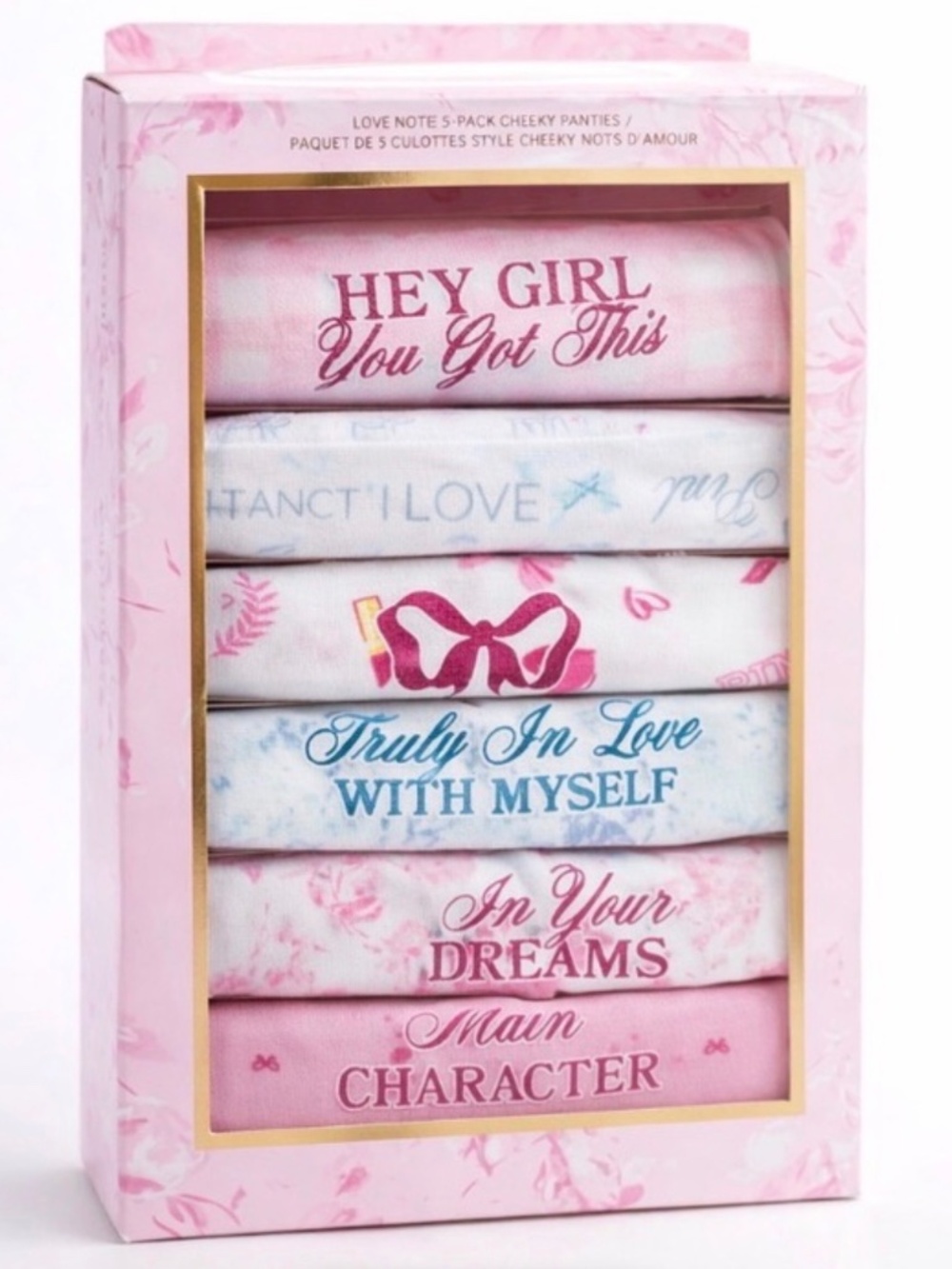 PINK x LoveShackFancy Love Notes 7-Pack Cheeky Panties SM